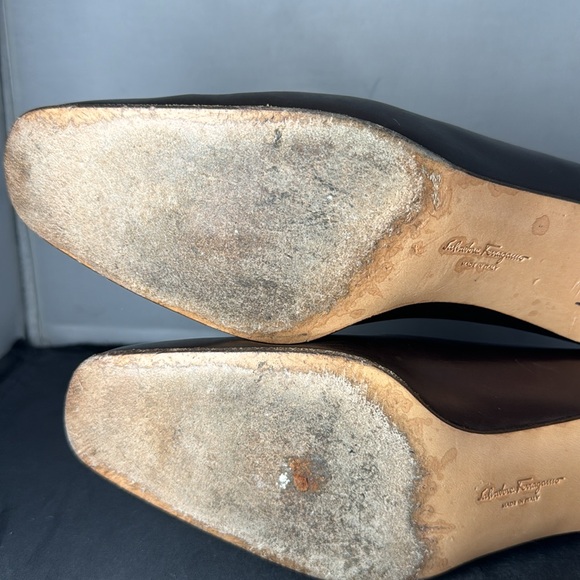 Salvatore Ferragamo Pumps Block Heels Slip On Shoes made in Italy size 8 B - Picture 9 of 12